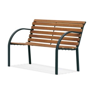 Panca da giardino in acciaio e legno Garden Friend Parco 122x62x80 cm nero