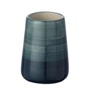 Portaspazzolino Pottery Petrol Wenko in ceramica, dipinto a mano, Ø 8x11 cm.