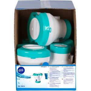 Gre Combi termometro e dosatore per piscina, indicatore temperatura acqua e capacità 1,5 kg.