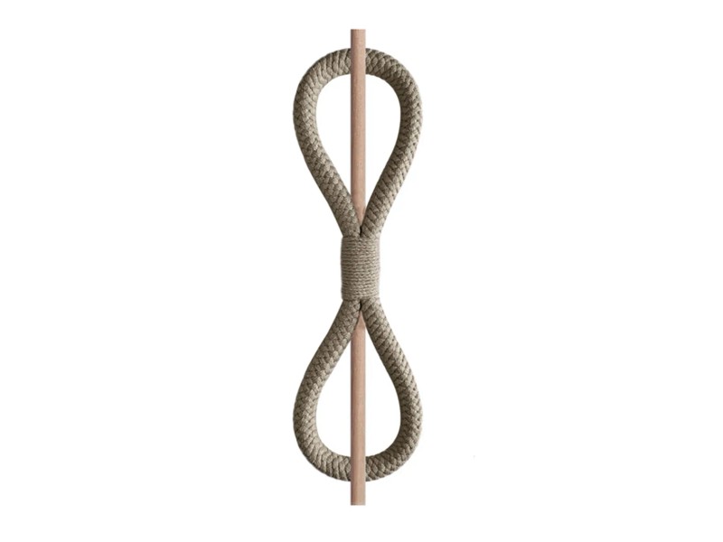 Fermatenda In Corda Di Cotone Fatte A Mano Con Sfera (2 Pezzi) - Grigio, Stile Country - 3