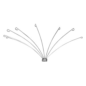 t.b.t. Accessorio doccia in metallo con bracci curvi e ganci.
