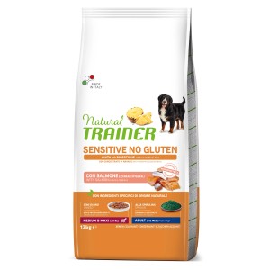 Natural Trainer Sensitive cibo secco per cani, senza glutine, con salmone e ananas, 12kg.
