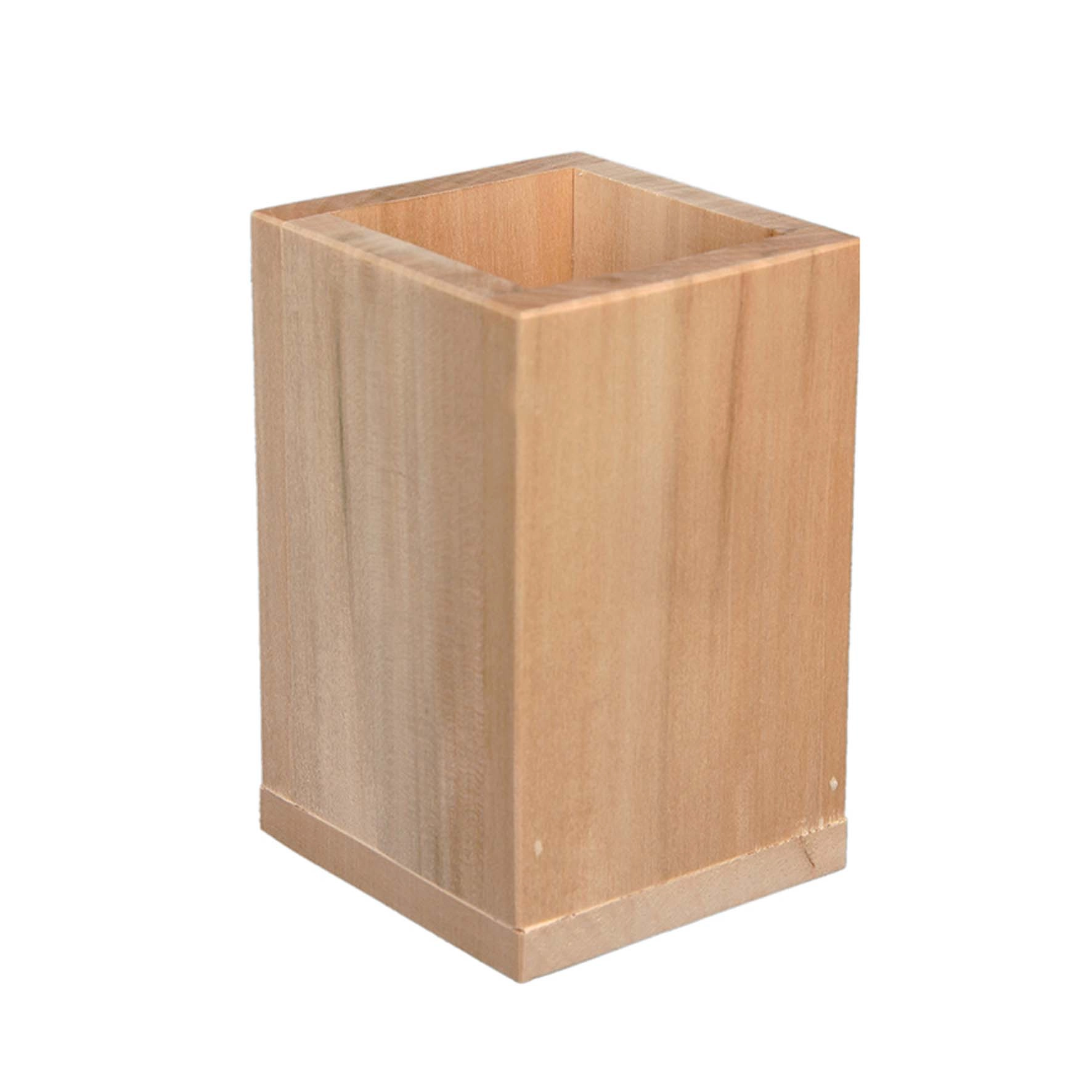 Portapenne quadrato legno 8x8x12 cm