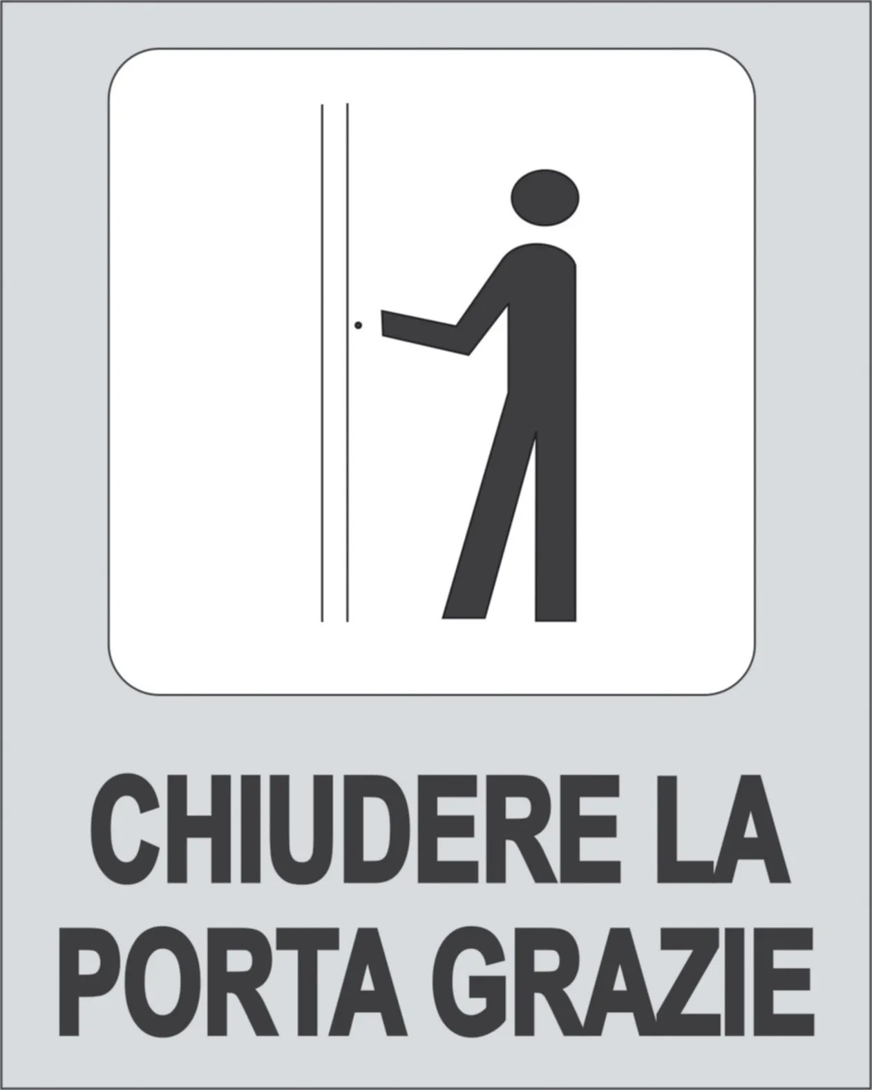 Cartello Bianco "Si Prega Di Tenere La Porta Chiusa In Ogni Momento", 3,5x5 Pollici, REF24-1027