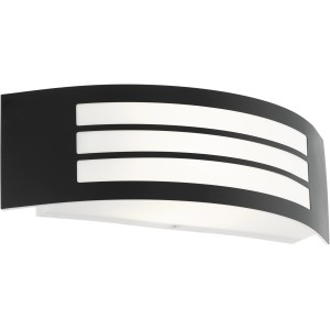 Moderna applique da esterno t.b.t. nera con tre fessure di luce.