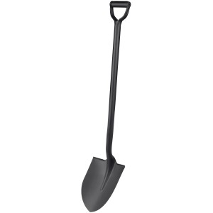 Vanga da scavo LUX Classic in acciaio nero con impugnatura a D, lunga 110 cm.