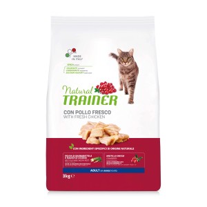 Natural Trainer cibo secco per gatti con pollo, confezione da 3kg.