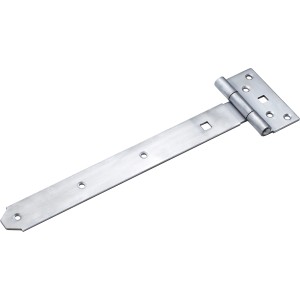 Cerniera a T in acciaio inox, 300 mm, per cancelli e porte.