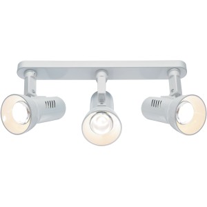 Faretto da soffitto bianco t.b.t. con tre spot. Categoria: Faretti.