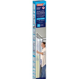 tesa® Insect Stop Telaio a clip per finestra, antracite, in scatola. Zanzariera per finestre.