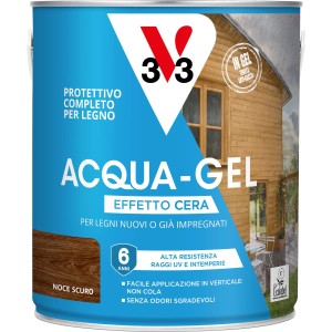 Smalto ad acqua gel protettivo per legno V33 noce scuro 2,5 l