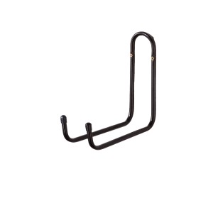 Gancio a muro t.b.t. nero in metallo per montaggio a parete.