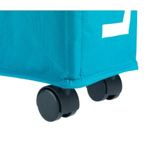 Dettaglio: Cesto portabiancheria Wenko Corno color petrolio (43 l) con ruote.