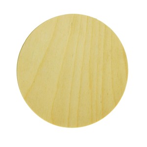 Disco rotondo in legno naturale per forniture artistiche.