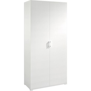 Armadio bianco stretto con due ante e maniglie. Categoria: Armadi e armadietti.