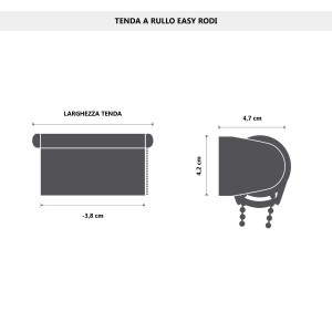 Tenda a rullo semifiltrante Rodi L 45 x H 252 cm bianco
