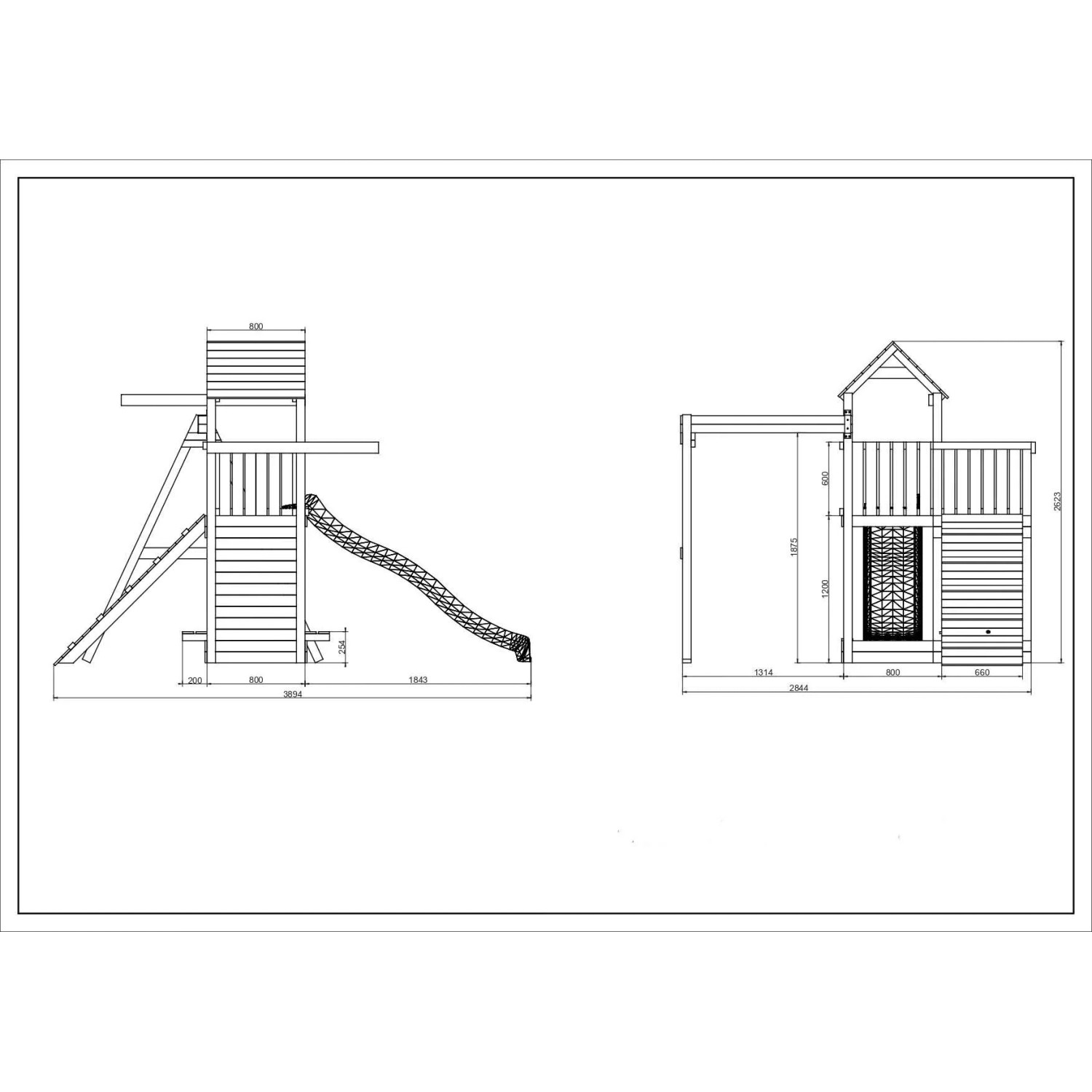 Gioco da giardino Activer con scivolo e altalena 390x285xh262 cm_6