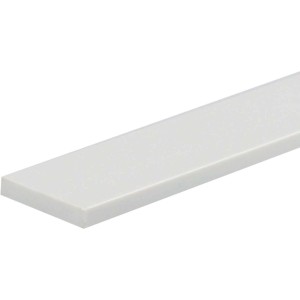 Barra piatta Arcansas in PVC bianco, 3 x 30 x 1000 mm, ideale per il fai da te.