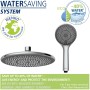 Sistema doccia Wenko Watersaving Cromato: soffione e doccetta per il risparmio idrico.