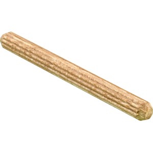 Spina in legno Hettich, Ø 6 mm, lunga 60 mm, in legno di faggio, superficie scanalata, 10 pezzi
