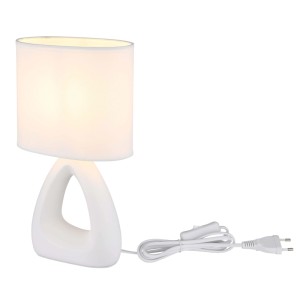 Lampada da tavolo in ceramica Triangle Globo 170x100 mm bianco