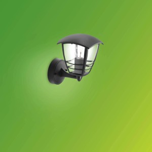 Applique da esterno t.b.t. nera dal design classico per montaggio a parete.