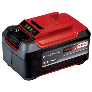 Batteria Einhell Power X-Change, 18V, 5.2Ah, rosso-nero per elettroutensili.