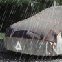 Copriauto t.b.t. per protezione antigelo e intemperie sotto la pioggia.