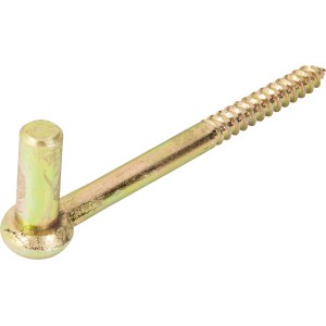 Cerniera a vite zincata gialla, lunga 165 mm, con perno da 16 mm per fissare le bandelle.