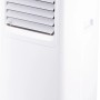 Condizionatore portatile bianco KGM 7000-35 con ruote, griglia di ventilazione e pannello di controllo.
