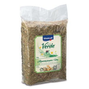 Vitakraft VitaVerde Fieno Prati Alpini, confezione da 1 kg di alimento per roditori.