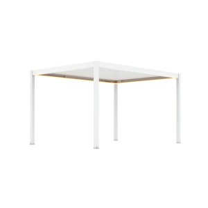 Pergola bioclimatica in alluminio Quadrifoglio 400x300x250 cm bianca