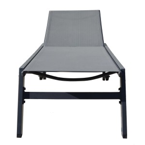 Lettino prendisole t.b.t. grigio in metallo e tessuto per giardino o terrazza.