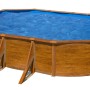 Piscina ovale Gre Pool Pacific effetto legno, 610x375x120 cm, con scaletta.