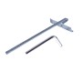 Accessori per sega circolare a batteria LUX-TOOLS: guida parallela e chiave a brugola.
