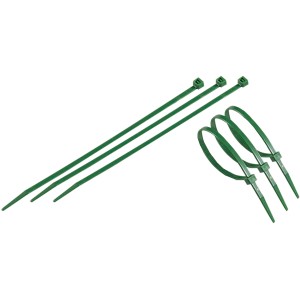 Fascette stringicavo verdi t.b.t. per piante da giardino, 6 pezzi.