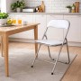 Sedia pieghevole in acciaio con imbotittura 45x45x80cm bianco_3