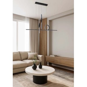 Sospensione LED Leyla 4810 lm 4000K 100x9x120 cm nero