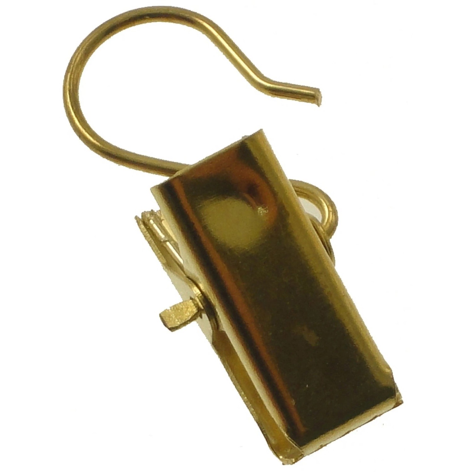 Gancio per tenda color oro con clip per binari per tende.