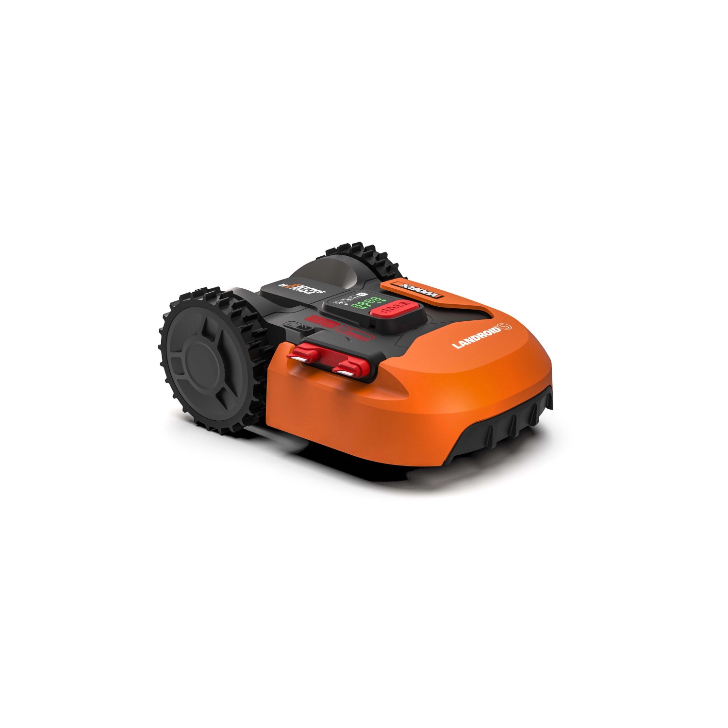 Worx Landroid S300 robot tagliaerba: tosaerba compatto arancione e nero.
