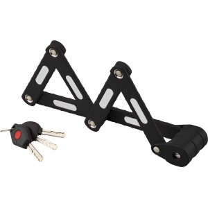 Lucchetto pieghevole nero t.b.t. con chiavi per biciclette e altro.