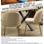 Istruzioni per la pulizia e la manutenzione delle sedie imbottite.
