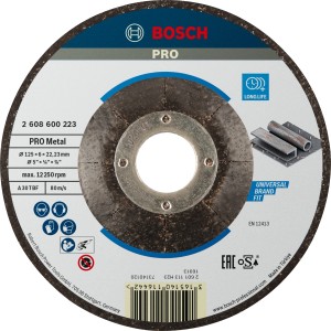 Disco abrasivo Bosch 125 mm per metallo per smerigliatrice angolare.