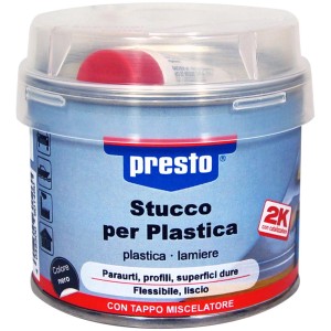 Stucco plastico Presto 250g, ideale per riparazioni auto e riempimento graffi.