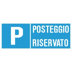Cartello blu "Parcheggio riservato" per la marcatura del parcheggio