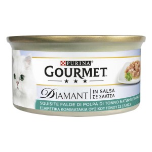 Purina Gourmet Diamant cibo umido per gatti, tonno in salsa, lattina.