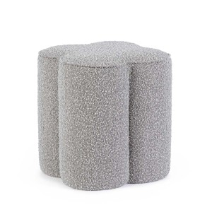 Pouf t.b.t. grigio con superficie strutturata.