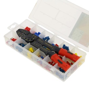 t.b.t. Spelacavi e capicorda in scatola di assortimento per riparazioni auto.