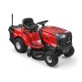Trattorino tagliaerba rosso Troy-Bilt Pony 92 T-R Select con scarico posteriore.