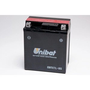 Batteria moto Unibat CBTX7L-BS per impianto elettrico moto.